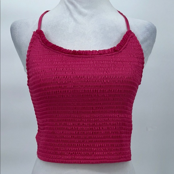 NWT $58 Free People [ Small ]Smocked Right on Time Camisole Fuchsia Pink - Picture 3 of 9